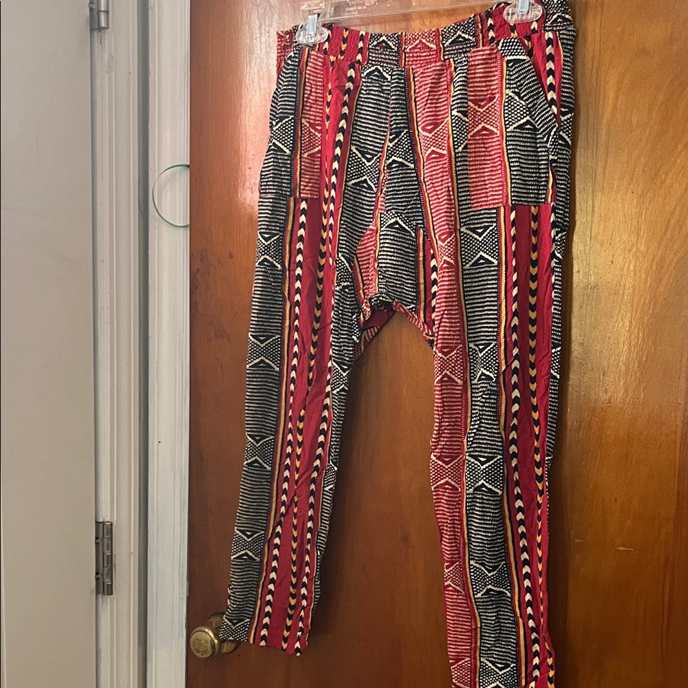Forever 21 Red and Black Patterned Pants
